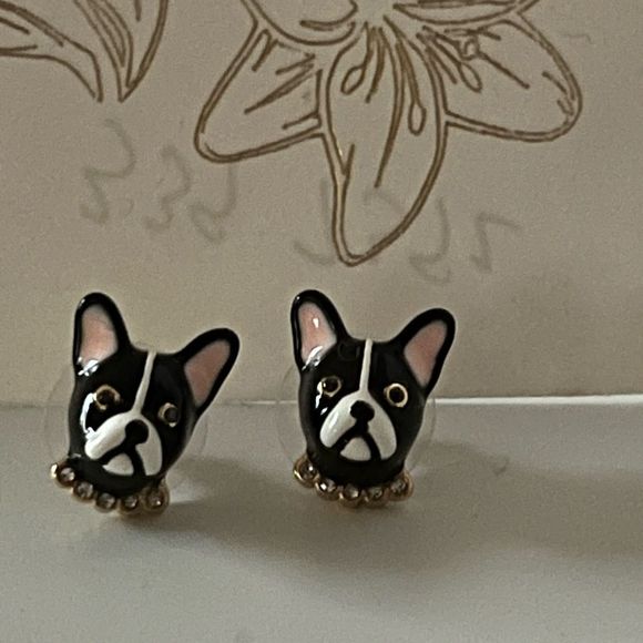 Jewelry - Kate Spade French bulldog ear rings